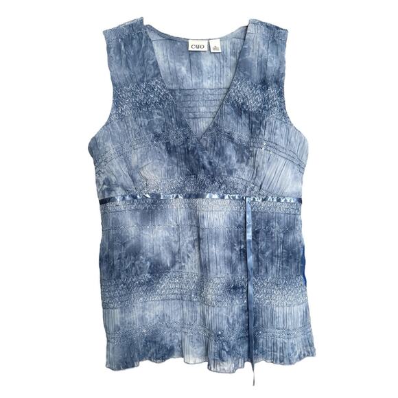 Cato Womens Y2K Babydoll Top Water Fairy Grunge Blue 90s Whimsy Tank Extra Large - Picture 1 of 6